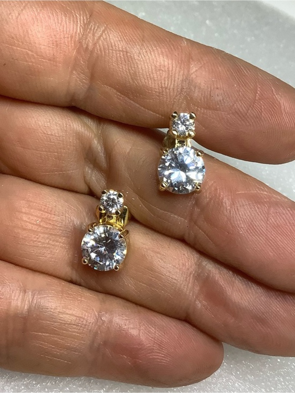 Gold Tone cubic zirconia Earrings -